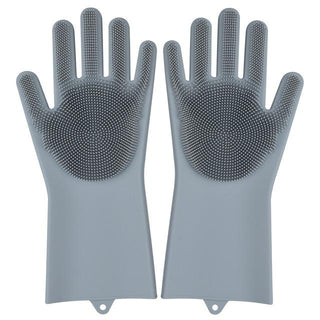 Kitchen Silicone Cleaning Gloves Magic Silicone Dish Washing Gloves For Household Silicone Scrubber Rubber Dishwashing Gloves