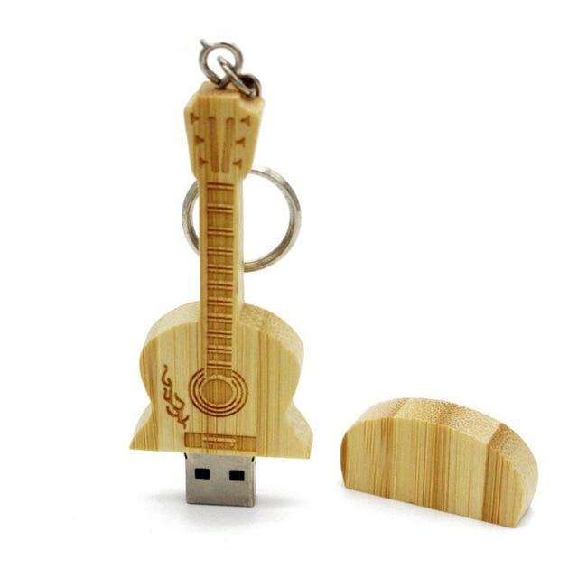 Wooden guitar USB flash drive