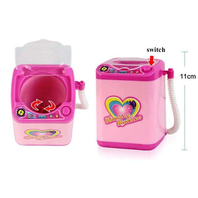 Mini Makeup Brush Cleaning Electric Blue Washing Machine Toys Pretend Play Kids Toys Children Housekeeping Toys  Gift