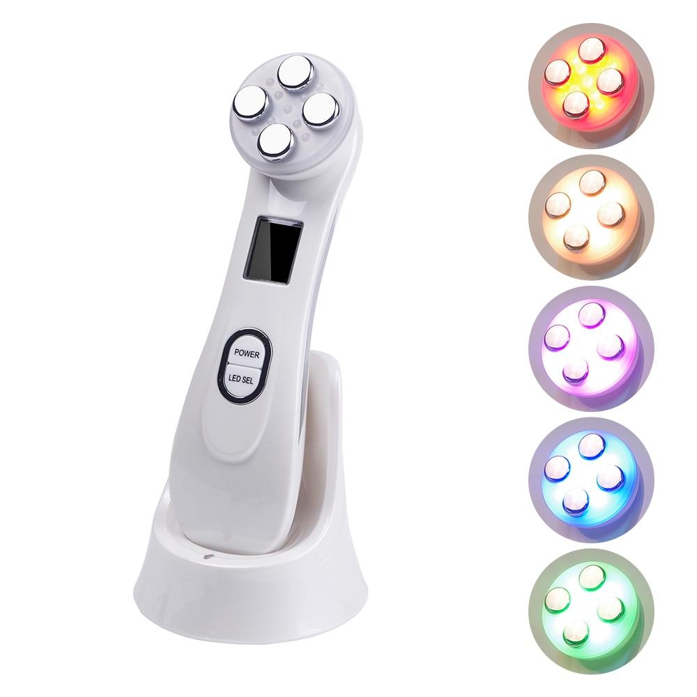 5 in 1 LED RF&EMS Photon Therapy Facial Skin Lifting Rejuvenation Beauty Device Machine EMS Ion Microcurrent Massager